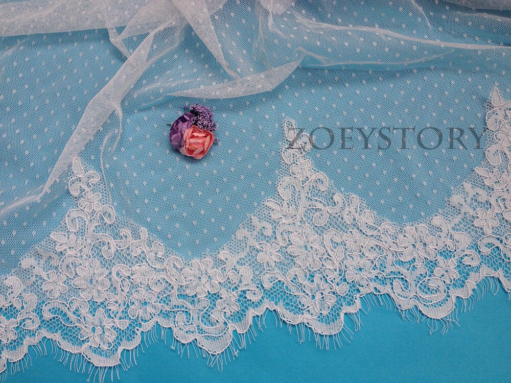 Ivory Lace Trim Wedding Veil Lace Trim Alencon Lace Trim Etsy