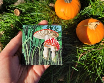 Amanita - original mini painting