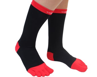 TOETOE - Mercerised Cotton Toe Socks - Business Mid-Calf Dress Socks