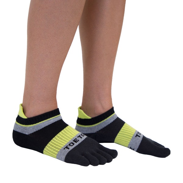 TOETOE - Chaussettes de course à pied CoolMAX à motifs sans couture pour hommes, femmes, hygiéniques, respirantes S | H | G