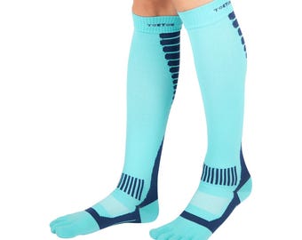 TOETOE - CoolMax Compression Toe Socks – Women, Men Seamless Knee-High Sports 23mmHG Socks