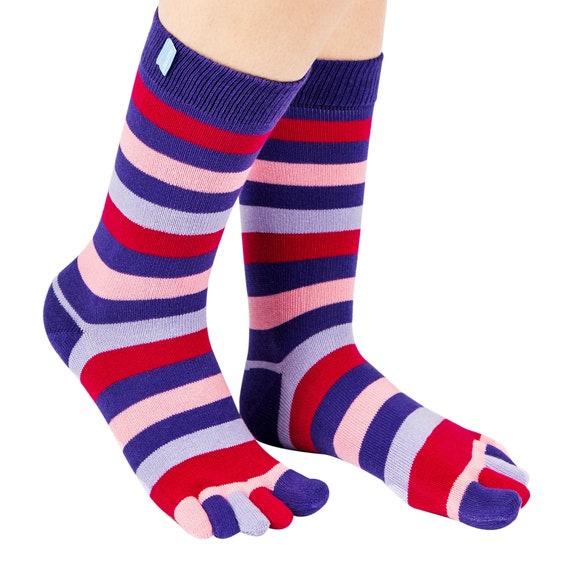 TOETOE Men, Women Essential / Everyday Stretchy Mid-calf Soft Cotton  Seamless Stripy Toe Socks, Hygienic, Breathable, UK 4-11 EU 35-46 -   Canada