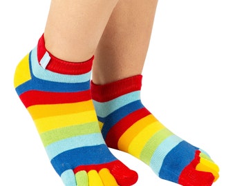 TOETOE - Striped Toe Socks – Cotton Anklet, Seamless Design for Women, Men