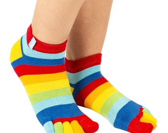 TOETOE Men, Women Essential Stretchy Anklet Soft Cotton Seamless Stripy Toe  Socks, Hygienic, Breathable, Uk 4-11 Eu 35-46 Us 4.5-11.5 