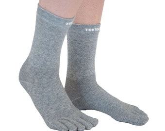 TOETOE - Silver Toe Socks – Cotton Mid-Calf, Seamless Knit for Women, Men