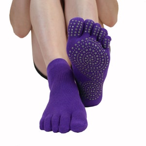 ZAKASA Chaussettes Yoga Antidérapantes 5 Orteils Femme - 3 Paires Coton Pilates Danse