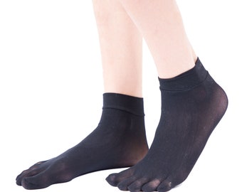 TOETOE - Women Legwear Soft Nylon Ankle High Seamless Plain Toe Socks, Hygienic, Breathable