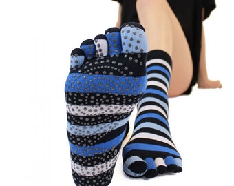 TOETOE - Anti-Slip Yoga Toe Socks - Cotton Blend Pilates Socks
