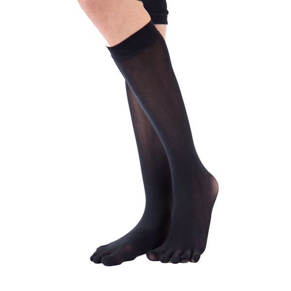 ZEHEN - Frauen Beinbekleidung Weiches Nylon Kniestrümpfe Nahtlose Plain Toe Socken, Hygienisch, Atmungsaktiv Einheitsgröße