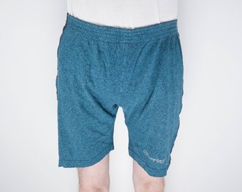 90's Green Champion Elastic Waist Men Shorts |  Relaxing Shorts | Hippie vintage clothing | Casual Retro | Alternative summer look