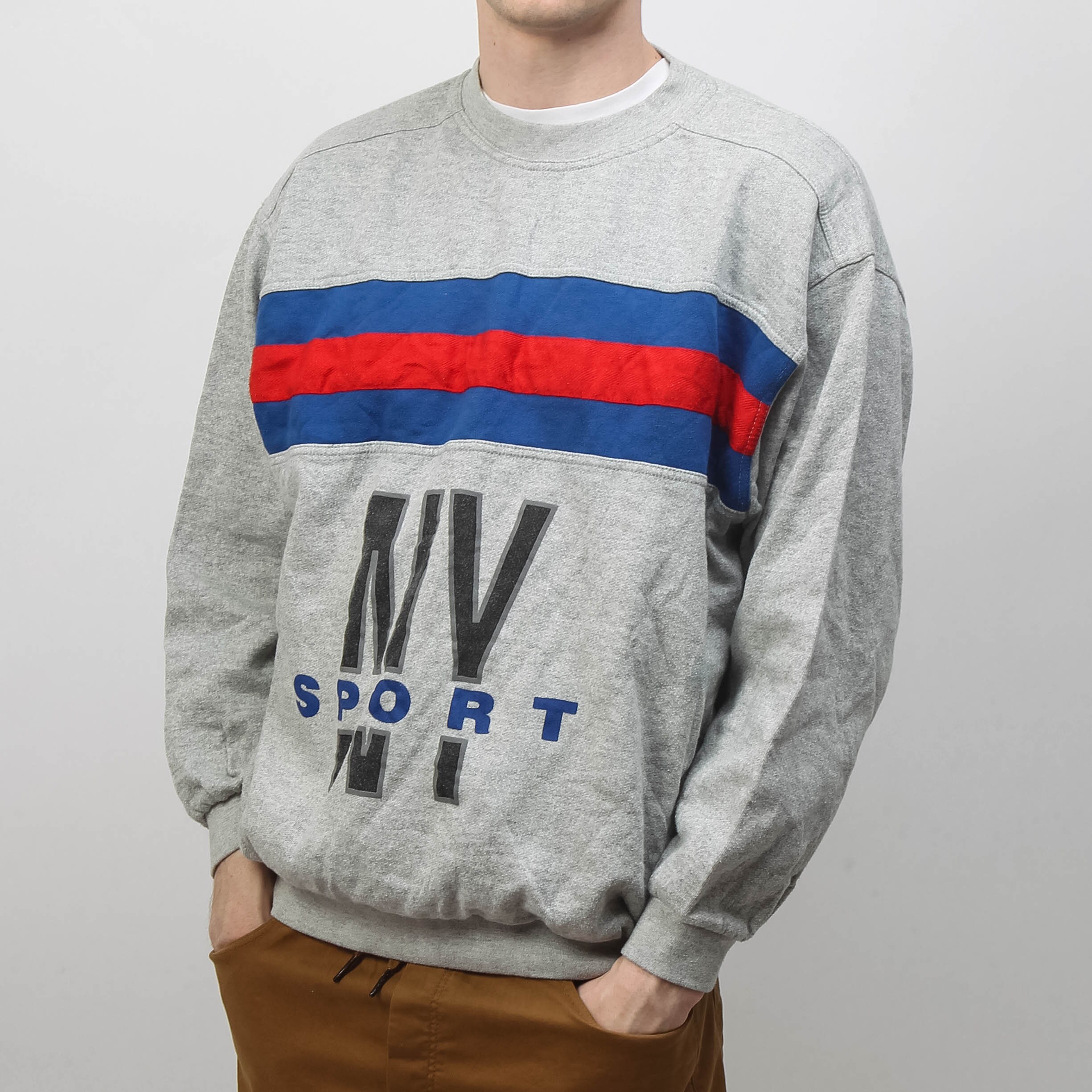 Vintage 90s Light Blue NEW YORK SPORTSWEAR EXCHANGE Wool Pullover Sweater - M