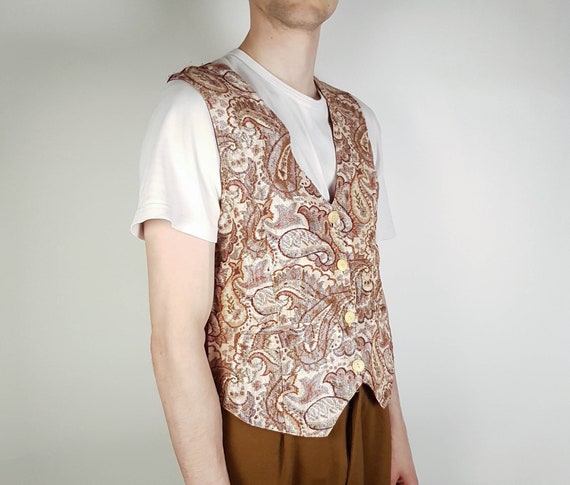 Classy Vintage 90 S Vest Unisex Floral Pattern Ve Gem