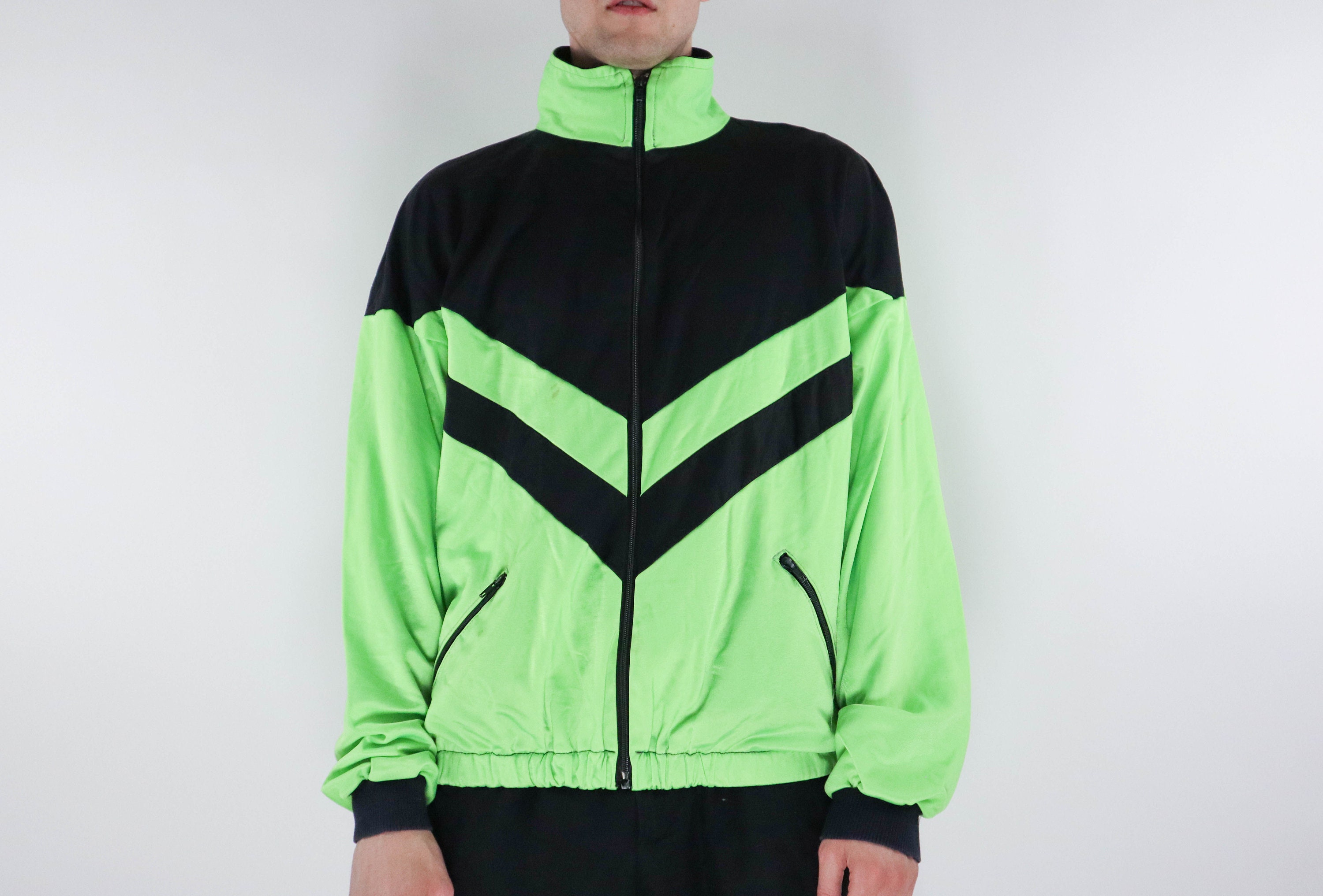 Vintage Sports Neon Jacket Full Zip Sports Jacket Urban Etsy