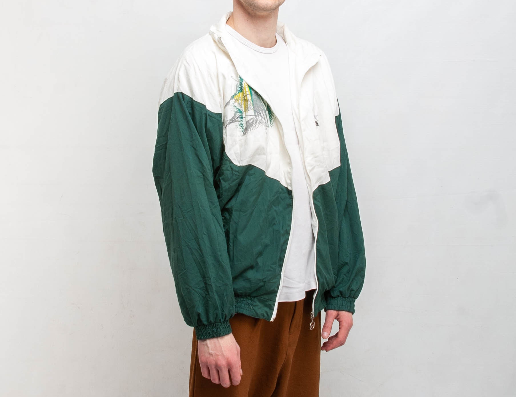 Vintage Windbreaker Sport Unisex Jacket Green White Full Zip - Etsy UK