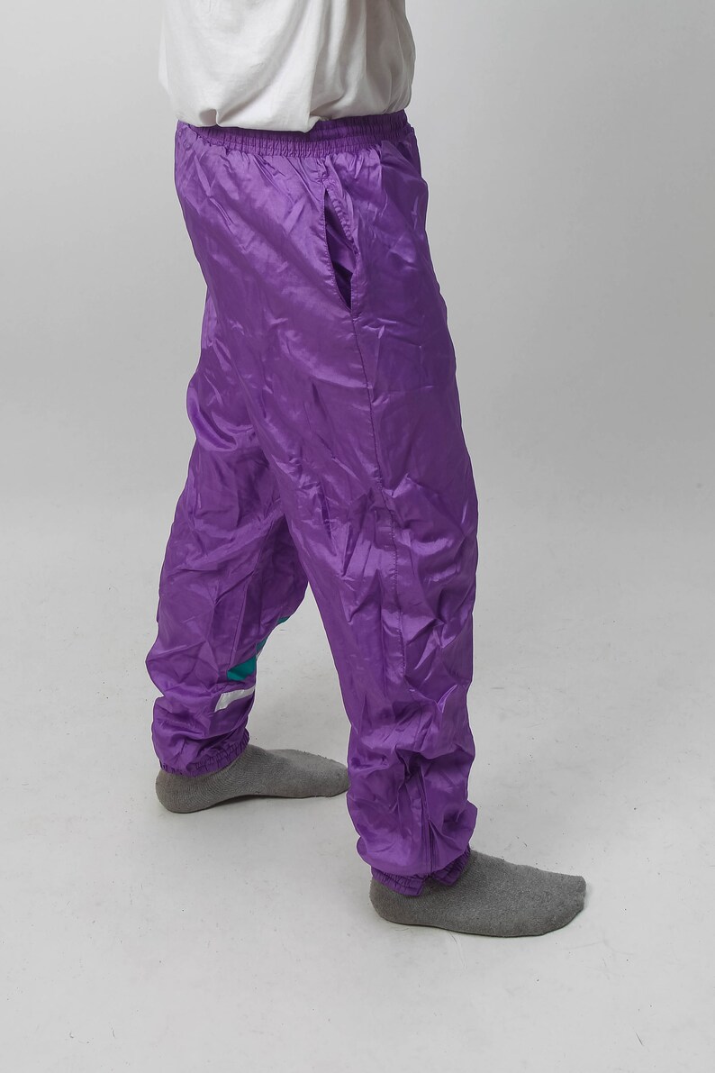 Vintage Elastic Waist Shell Pants Trefoil Retro Track Shell Suit Sports