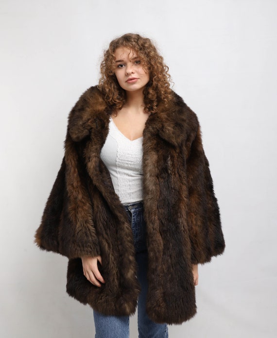 Soft and warm Faux fur coat | Vintage Fake fur coa