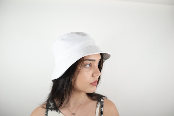 Bucket cap for summer season | White no print pan… - image 1