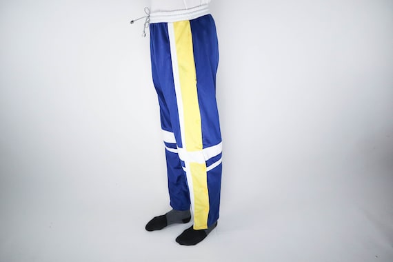 Vintage Elastic Waist Blue Pants Retro Tracksuit Sports Trousers Sweatpants  Windbreaker Trousers Workout Pants 90s -  Canada