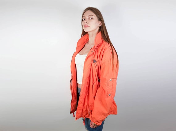 Vintage warm pink women jacket | zip up side pock… - image 2