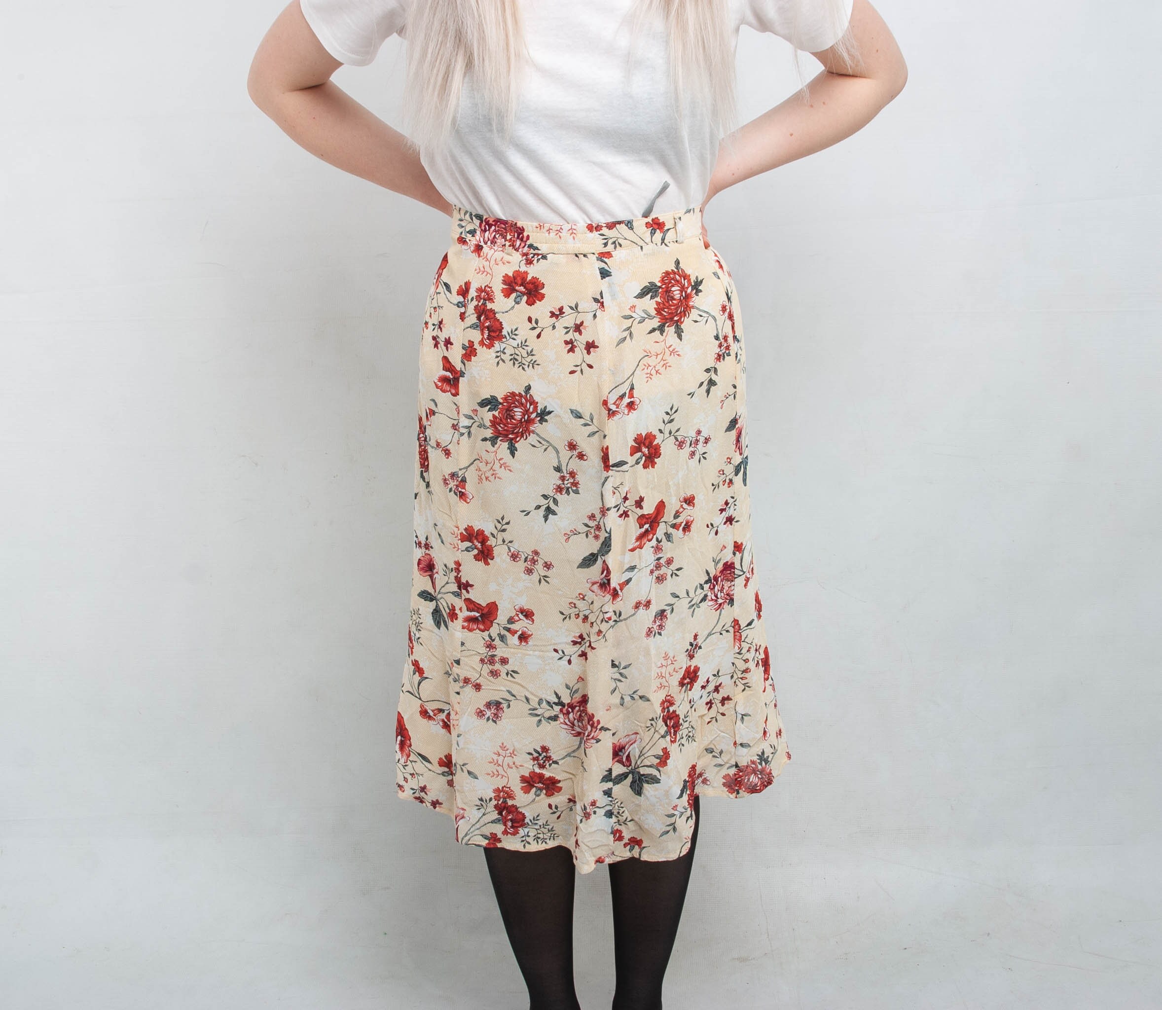 Classic Floral Pattern Vintage Skirt 80s Long Skirt Summer - Etsy