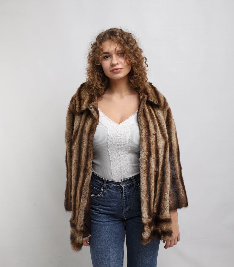 Real fur coat Vintage fur coat women winter coat 1980s Etsy