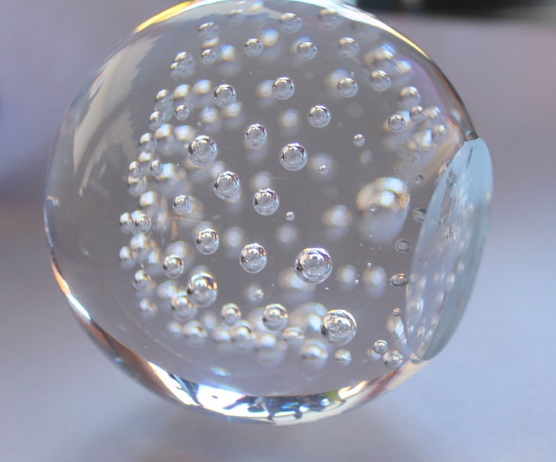 Bubble Glass Paperweight Clear Art Glass Paperweight Vintage Etsy