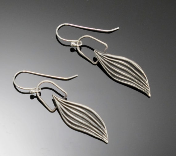 Leaf earrings, Leaf Jewelry, New Style designer fine silver leaf earrings, .999 Silver