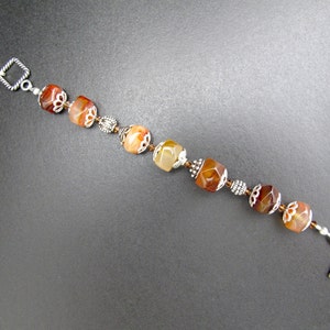 Autumn Colors, Bracelet with heavy Sterling Silver,Multi Colored Stones and sterling bead caps image 4