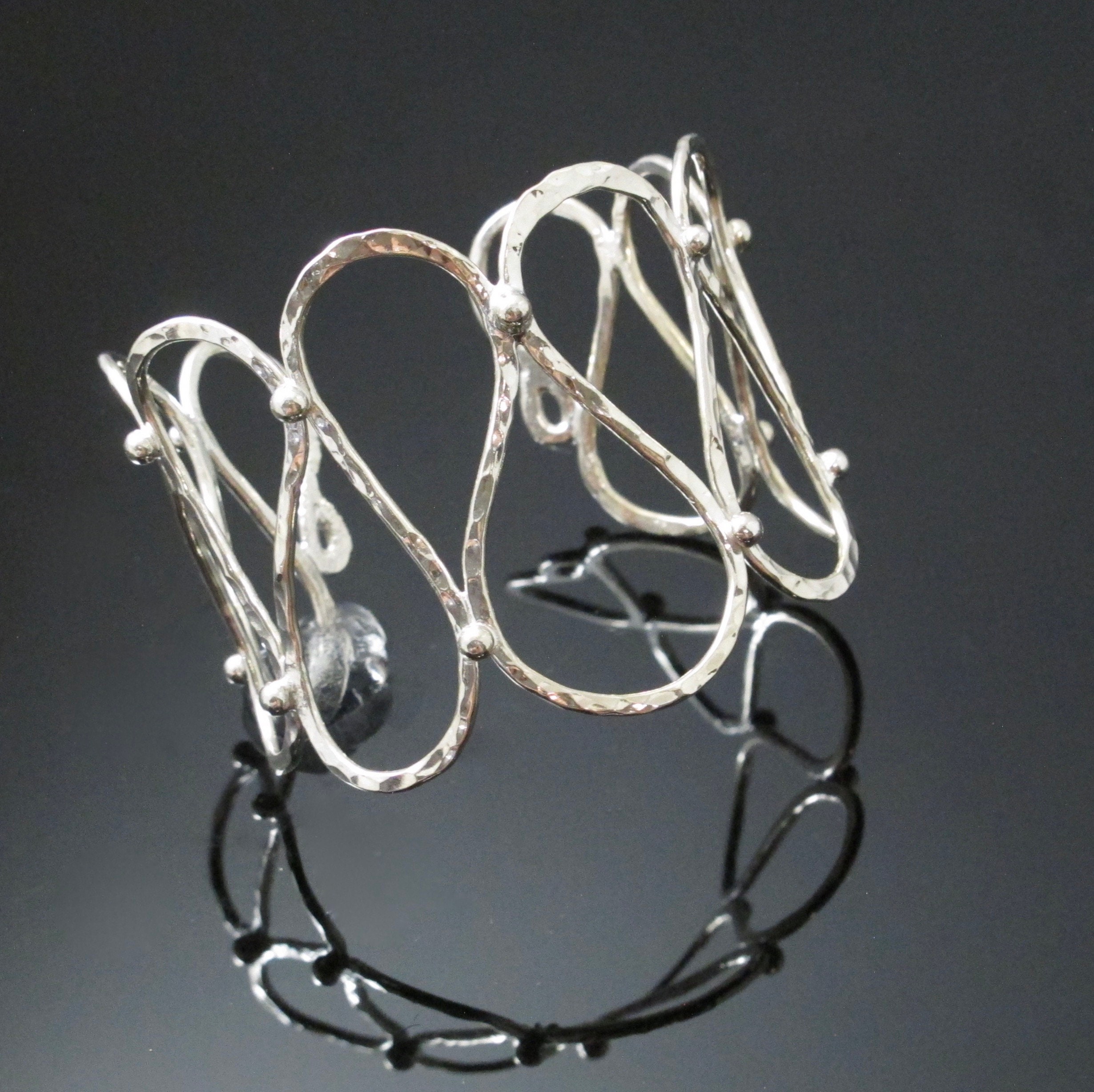 Handmade Cuff Bracelet, Sterling Silver