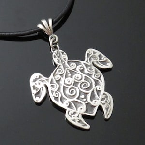 Turtle Necklace Handcrafted Fine Silver