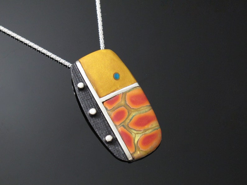 Necklace Handmade with polymer and Sterling Silver image 0