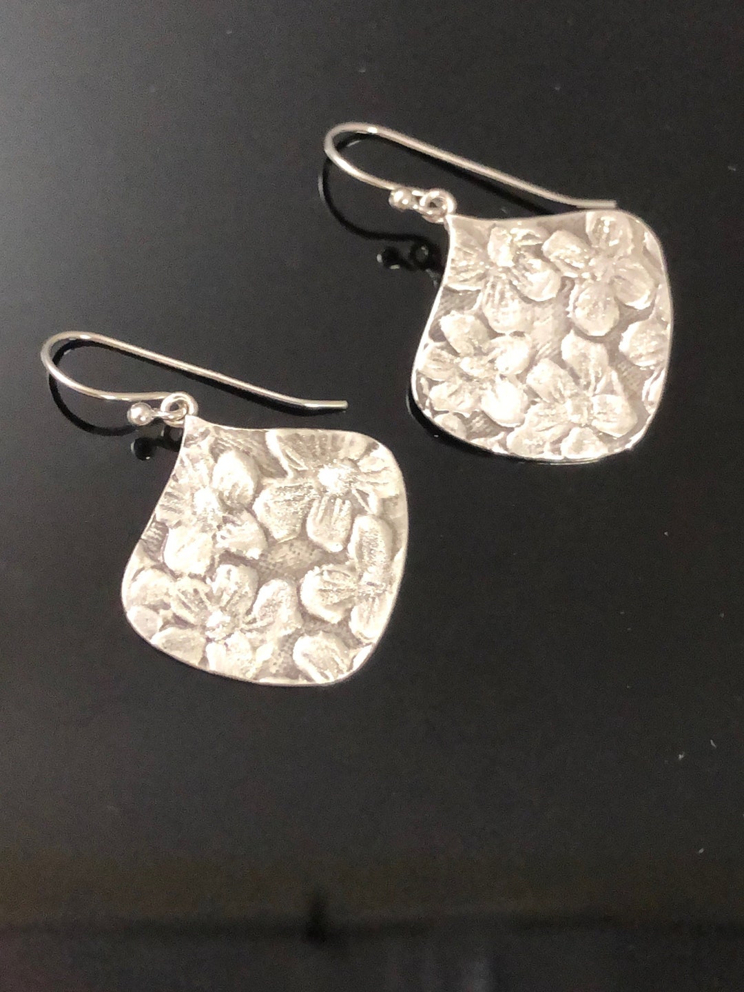 Flower Earrings Hancrafted With Fine Silver - Etsy