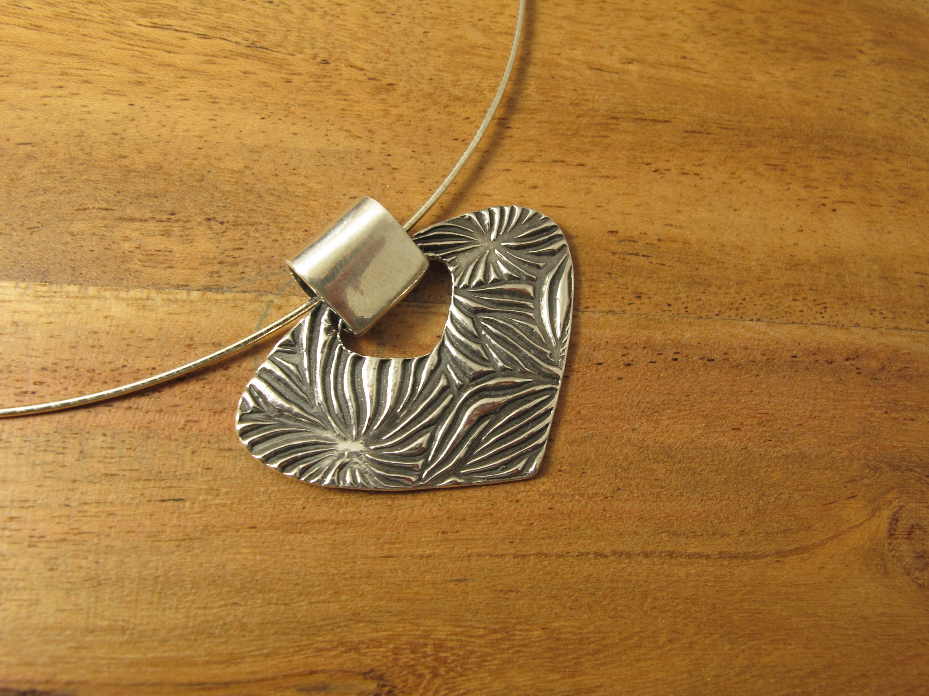 Handmade Fan Pendant Necklace, Fine Silver Fan with Sterling silver Chain
