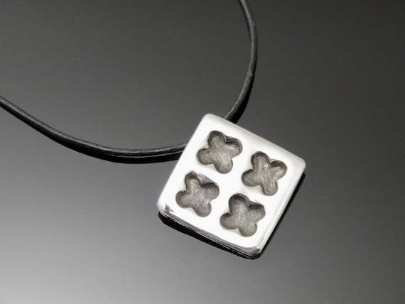 Necklace, Quatrefoil Pendent Necklace, with Fine Silver .999