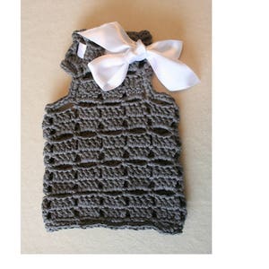 Crochet dog clothes / Dog Sweater - Pet clothing - White Bow Sweater - Dog crochet vest - Small dog clothes / Pet sweater / BubaDog
