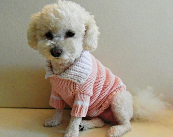 Cotton Dog Sweater, Clothes for Small Dogs, Cute Puppy Outfit, Dog Knit Shirt by BubaDog