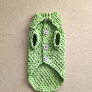 Handmade Cotton Knit Dog Sweater: Small Puppy Clothes
