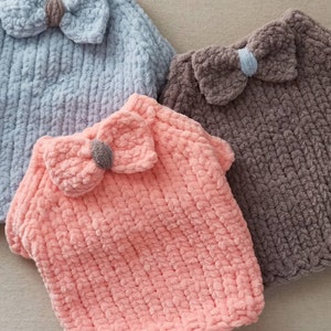 Dog sweater in pastel colors, Hand knit small dog jumper, Puppy soft sweater, XXS dog clothes, Chihuahua sweater, Dog handmade coats, Pets