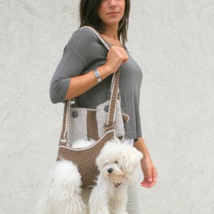 Pet carrier / Crochet dog carrier / Dog sling carrier with pockets / BubaDog pet carriers image 3