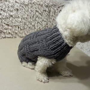 Small Dog Sweater - Pet Clothing, Hand Knit Dog Clothes, Dog Shirt, Dog Top