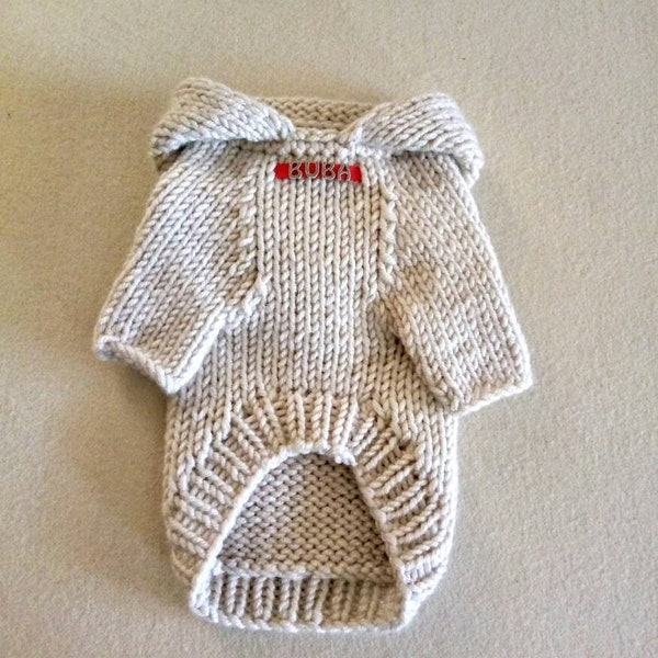 Pull à capuche pour chien \\ Pull pour chien personnalisé \\ Vêtements pour animaux de compagnie \\ Pull pour chien en tricot \\ Vêtements pour chien faits main - Pull pour chiot - BubaDog