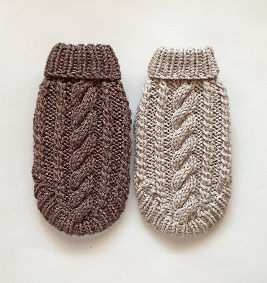 Knitted Dog Clothes, Hand Knit Dog Jumper, Turtleneck Dog Sweater