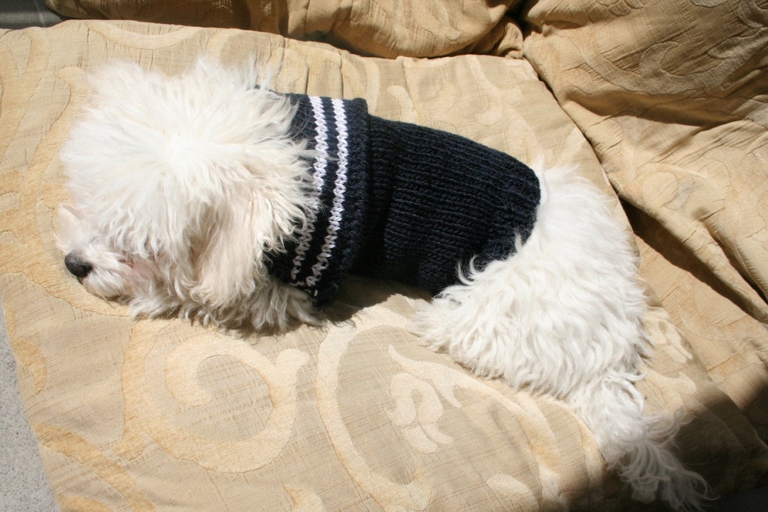 Navy Blue Dog Sweater Dog Clothes Pet Clothing Knitted Dog Sweater, Dog