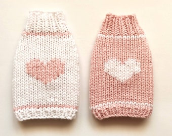 Vêtements pour petit chien - Vêtements pour chien fille - Pull pour chien coeur d'amour - Cadeau pour animal de compagnie - Manteaux pour chien - Pull en tricot pour chien - Pull pour chiot - Vêtements Yorkie