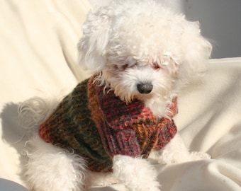 Hand Knit Dog Jacket | Small Dog Sweater | Puppy Clothes | Knitted dog sweater | Gift for dogs | Cute puppy outfit | BubaDog clothes