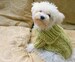 Kiwi green warm dog sweater, Cable knit dog cardigan for small dogs, Hand knit dog jacket for XXS dogs, Dog sweaters by BubaDog 