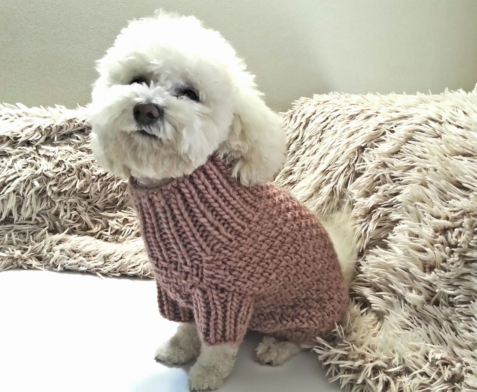 Pull pour chien Vêtements tricot Dusty Rose Dog Sweater Etsy
