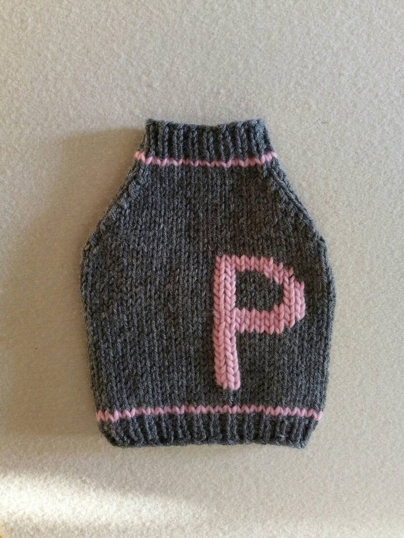 Monogram Dog Sweater Letter Dog Sweater Personalized Dog Etsy