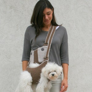 Pet carrier / Crochet dog carrier / Dog sling carrier with pockets / BubaDog pet carriers