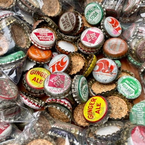 Vintage Soda Bottle Caps: 1950s-1970s Cork Lined Craft Supplies